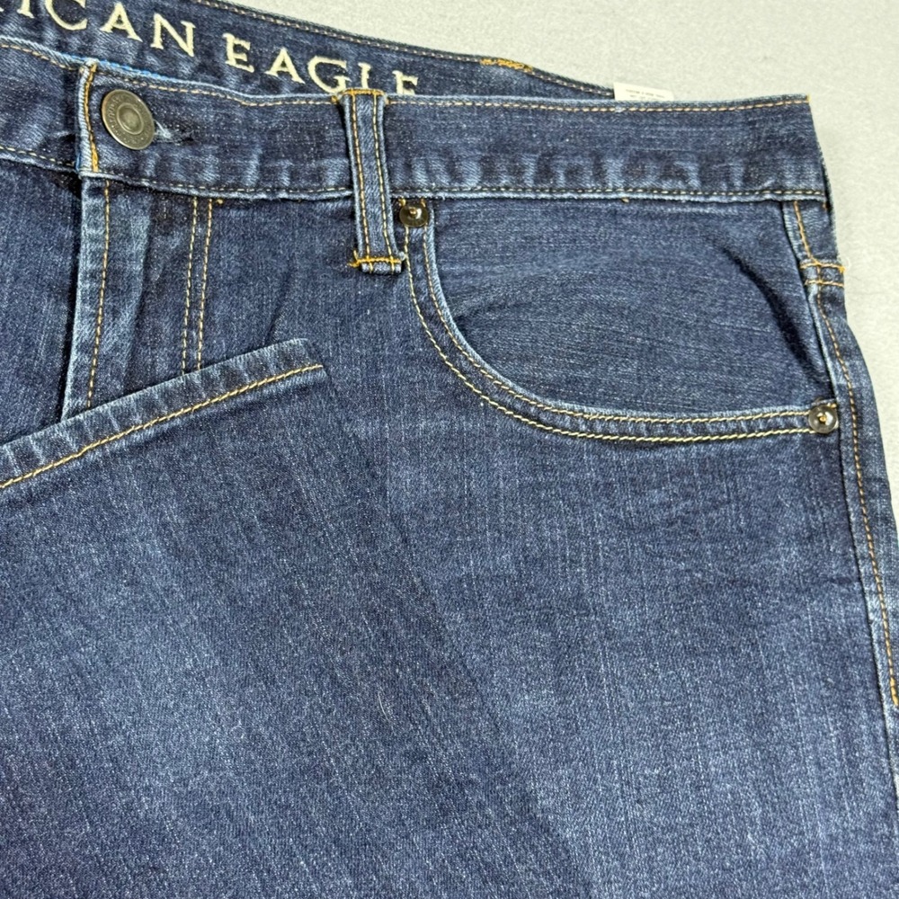 American Eagle Mens Dark Wash Slim Straight Leg Denim Jeans 38x32